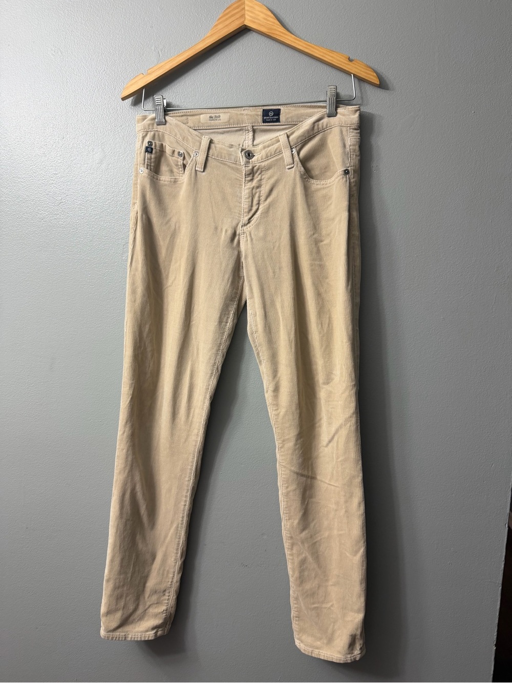 AG Adriano Goldschmied The Stilt Cigarette Leg Corduroy Pants 29